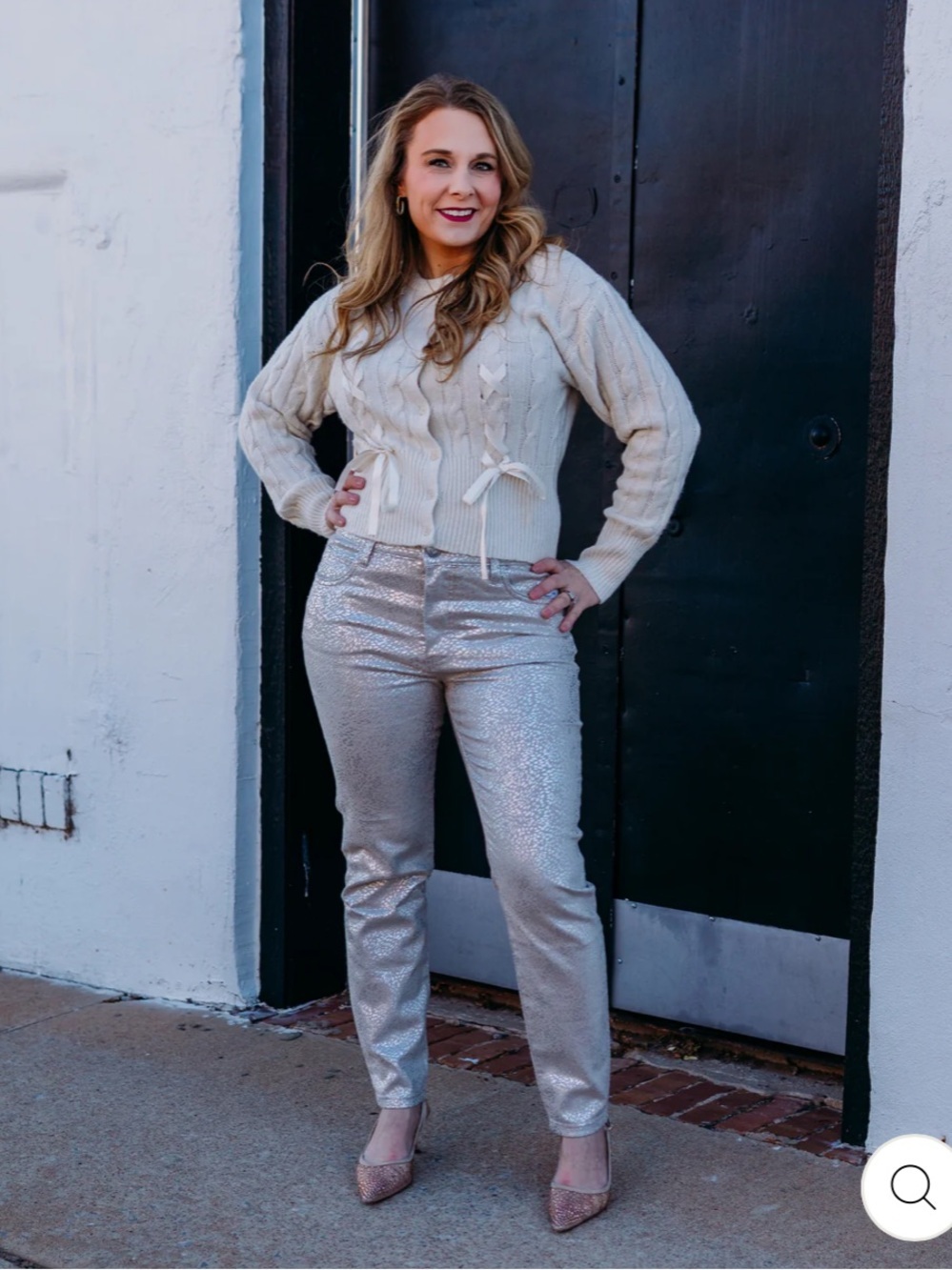 Kut From The Kloth - Charlize Metallic Coated High Rise Cigarette Leg Pants
